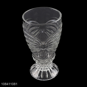 New design transparent tempered glass wine cup drinking cup with handle