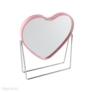 Good selling heart shape girls women makeup mirror wholesale