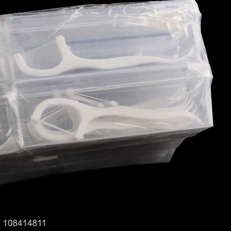 Factory wholesale 30 pieces individual dental floos picks in plastic box