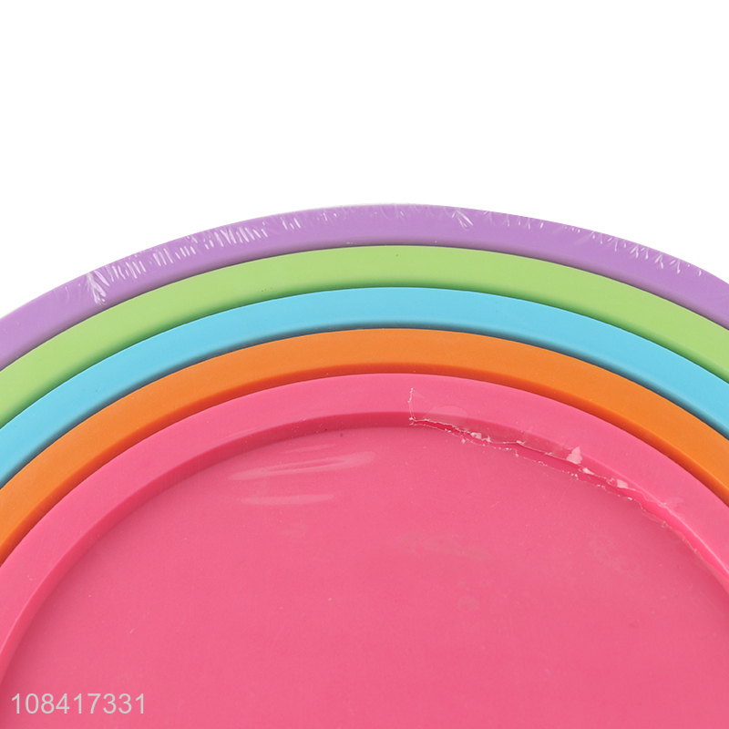 Wholesale 5 pieces fresh-keeping food grade plastic bowl set with lids