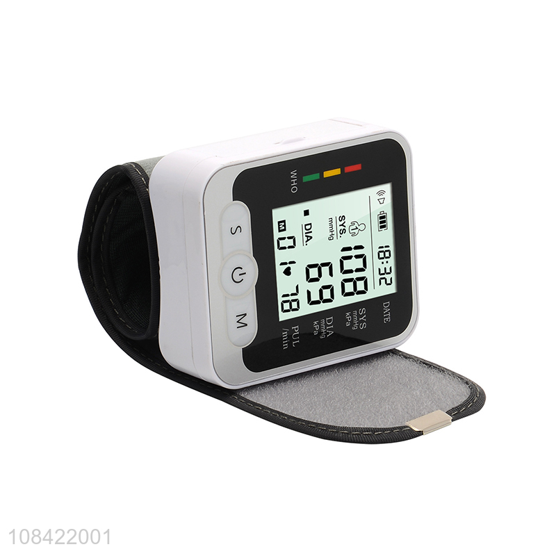 Custom logo voice broadcast automatic wrist blood pressure monitor with crrying case