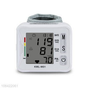 Hot selling voice broadcast automatic wrist blood pressure monitor with large screen