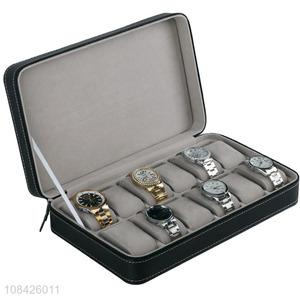 New arrival pu leather zipper watch case 12-bit watch box