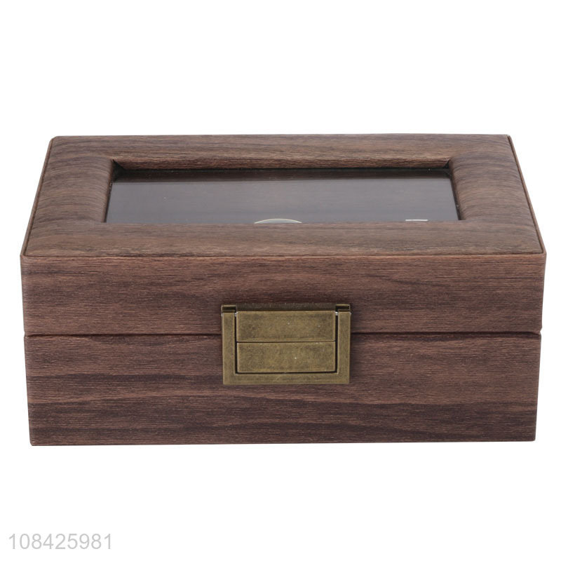Good wholesale price wooden watch box PU leather watch case