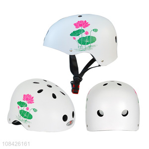 Wholesale floral printed cycling helmet roller skating helmet skateboard helmet