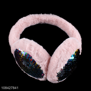 Best selling warm earplugs fashion sequins earmuffs