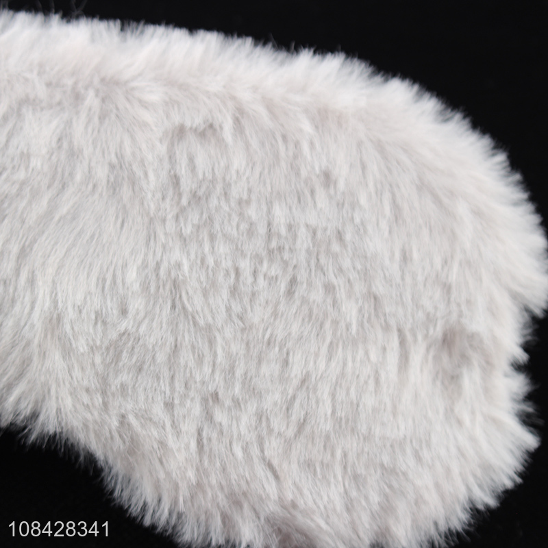 Factory direct sale gray rabbit fur sleep eye mask