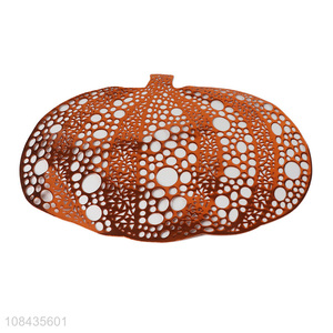 Wholesale Halloween decoration pumpkin placemat hollowed-out pvc table mat
