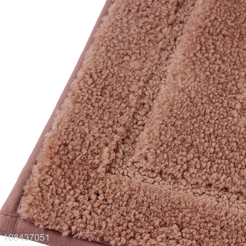 Wholesale price solid color plush carpet thickened non-slip mat