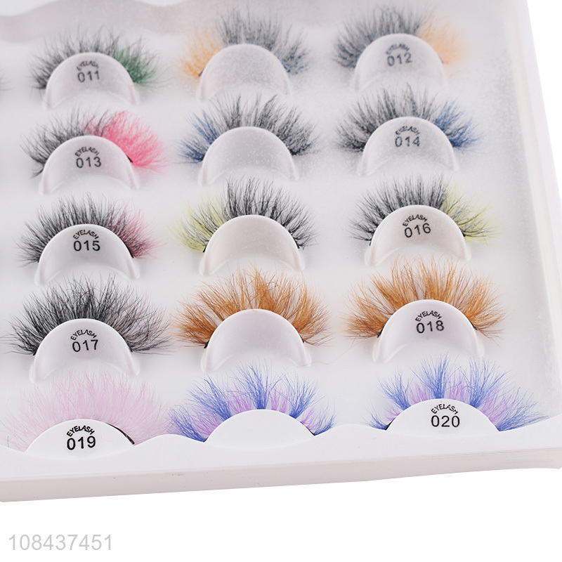 China supplier color chemical fiber false eyelashes for sale