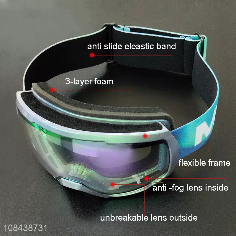 Good price outdoor sports goggles blastproof anti-fog ski goggles for adults