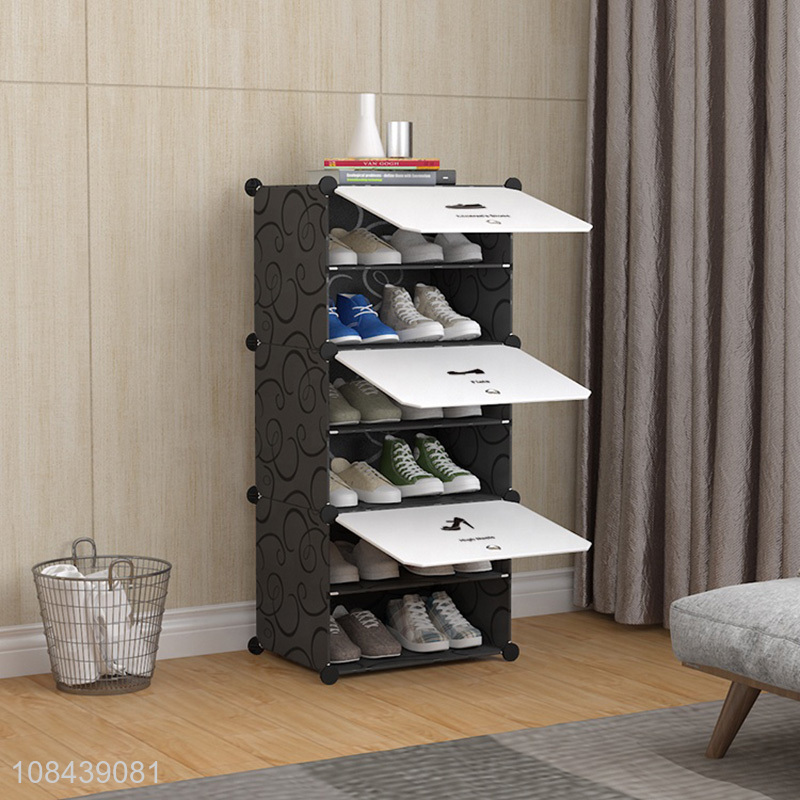 High quality multi-layer household dust-proof storage shoes cabinet plastic shoe rack