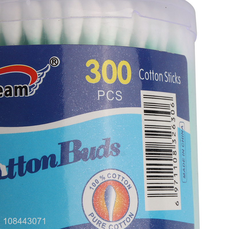 Hot selling 300pcs plastic stick cotton swabs for makeup removers