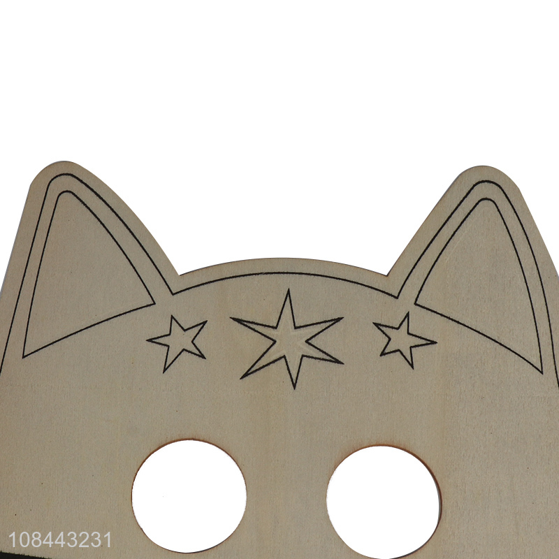 High quality cartoon cat wooden mask for sale