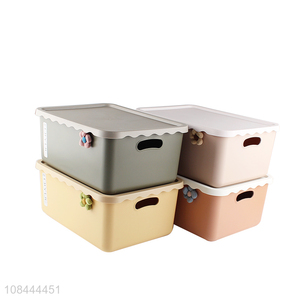 Hot selling stylish plastic storage bin lidded storage box for home office