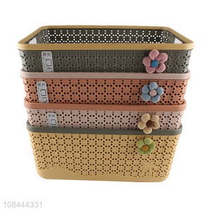 Good quality trendy plastic storage bin lidded storage basket for toys