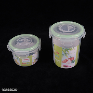 Wholesale round food grade plastic refrigerator food container airtight food crisper