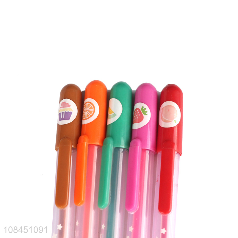 Hot sale school stationery 6pcs colored gel pens for drawing and coloring