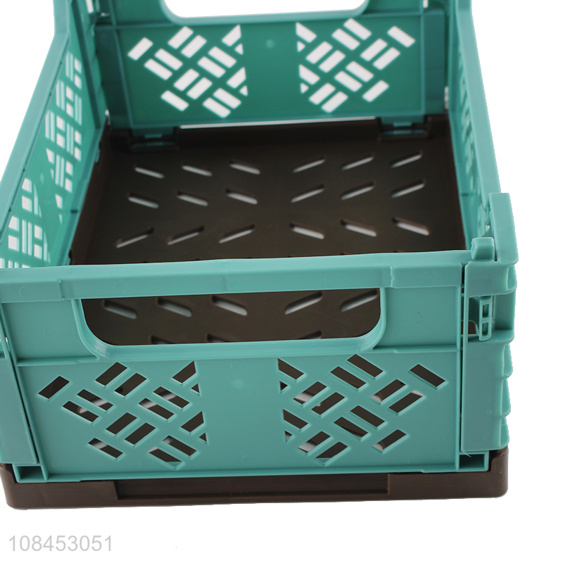 Factory supply hollow out folding storage basket for home