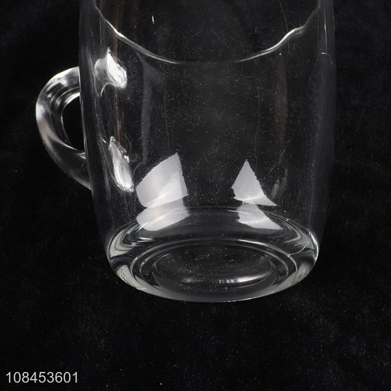 Factory direct sale clear thickened glass drinking cup with handle