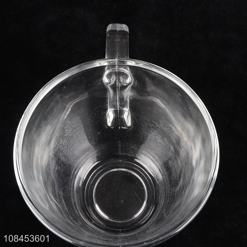 Factory direct sale clear thickened glass drinking cup with handle