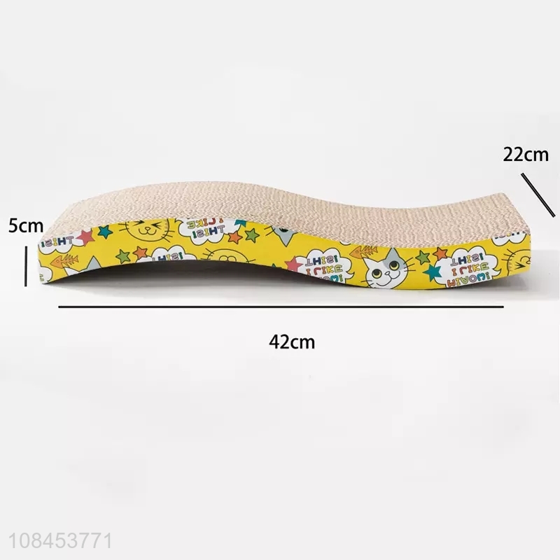 Wholesale S shaped corrugated paper cat scratching board durable cat scratcher