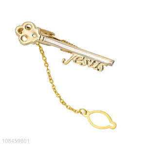 Good wholesale price simple tie clips copper collar pins