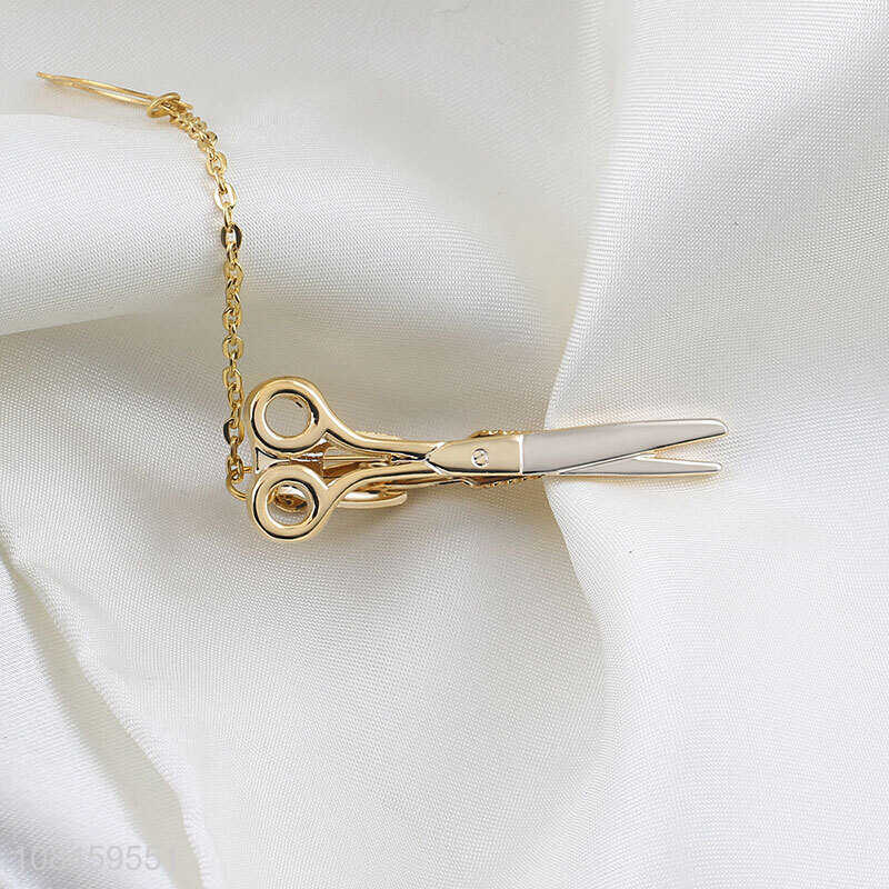 Wholesale scissors collar pins business tie clips for men