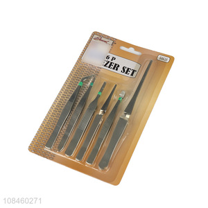 China factory 6pieces personal care supplies tweezers set