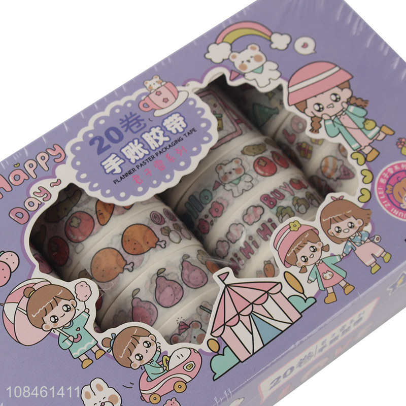 Factory price cartoon printed hand account adhesive tape set