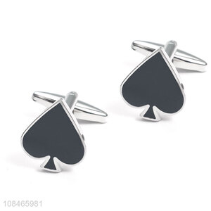 Hot products creative spades metal cufflinks for sale