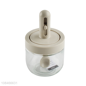 Good quality airtight glass seasoning bottle with retractable spoon