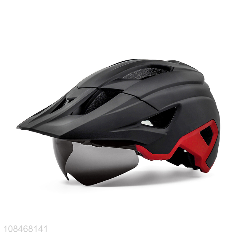 Factory supply adult bike helmet with magnetic goggle & usb rechargetable rear light