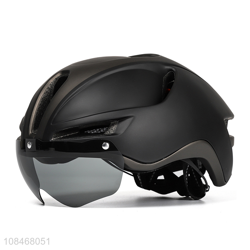 New design adults bike helmet with magnetic goggle & usb charging rear light