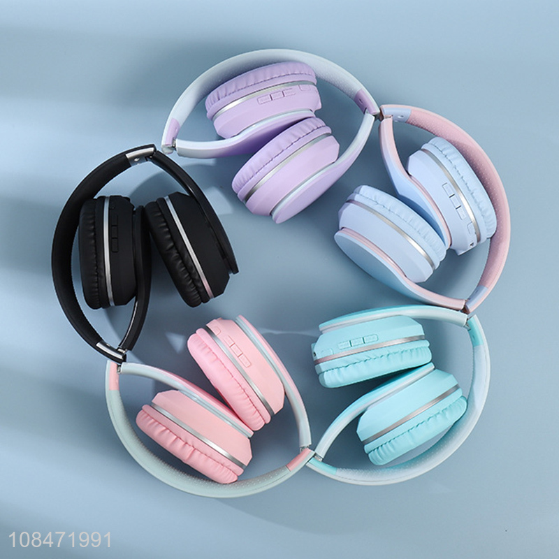 Hot selling 5.1 gradient color foldable wireless bluetooth headset for music