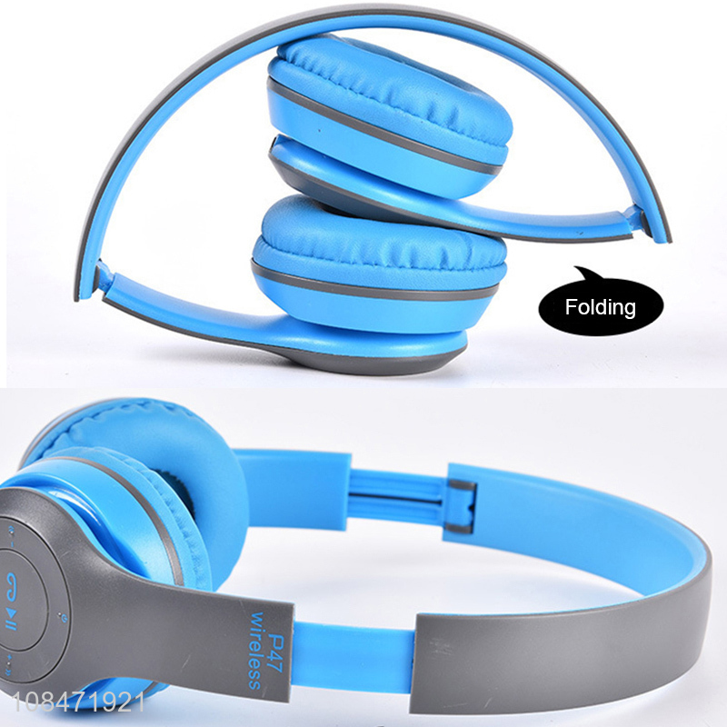 High quality 5.0 wireless bluetooth headset foldable stereo music headset