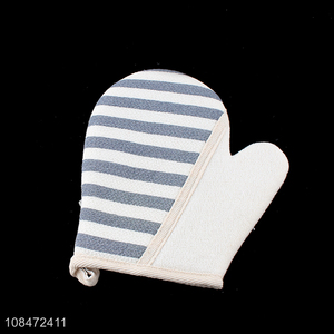 Hot selling double sided exfoliating bath glove mitt body scrubber