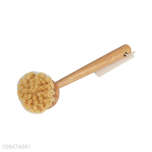 Popular products wooden handle pot cleaning brush for kitchen