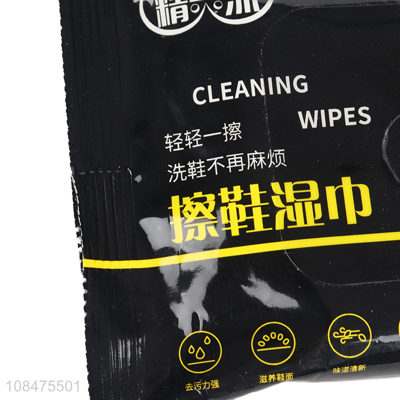 Top selling disposable 12pieces shoes cleaning wipes wholesale