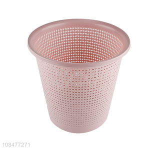 High quality pink plastic waste bin trash can for household