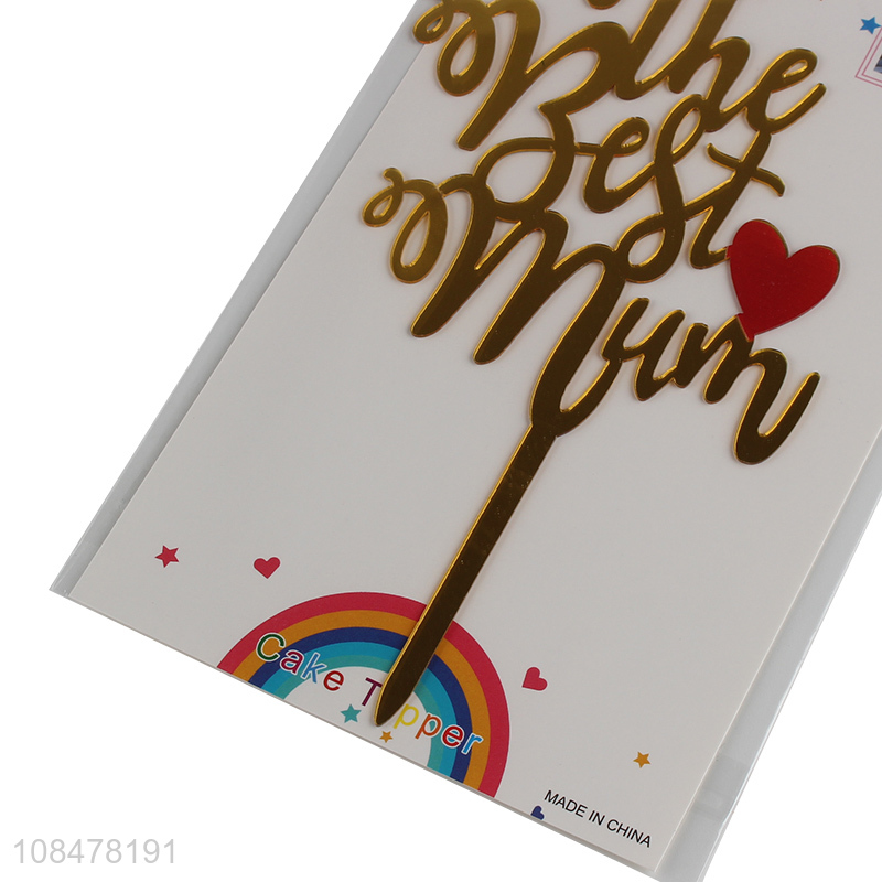 Wholesale the best mum cake topper acrylic cake topper for decoration