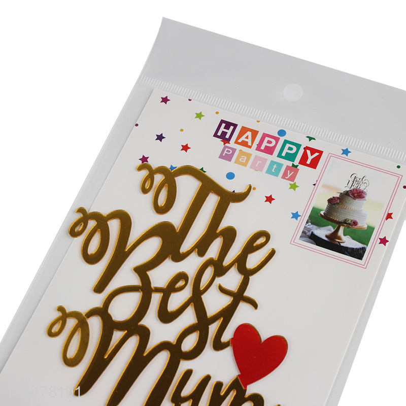 Wholesale the best mum cake topper acrylic cake topper for decoration