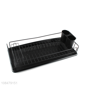 New products kitchen iron wire dish drying rack with cutlery holder