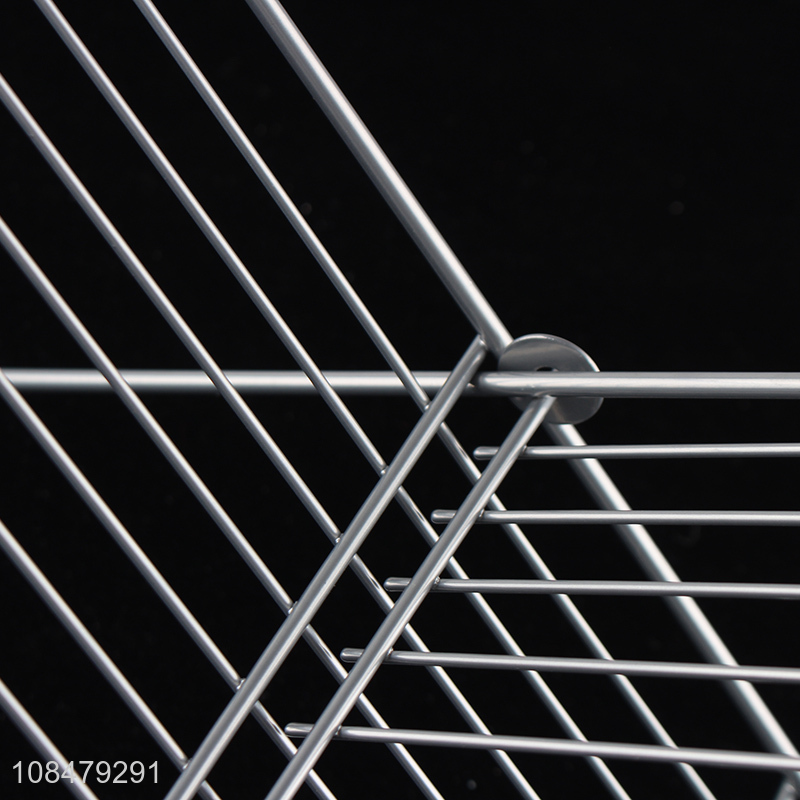 Factory price simple folding iron wire dish rack plate storage rack