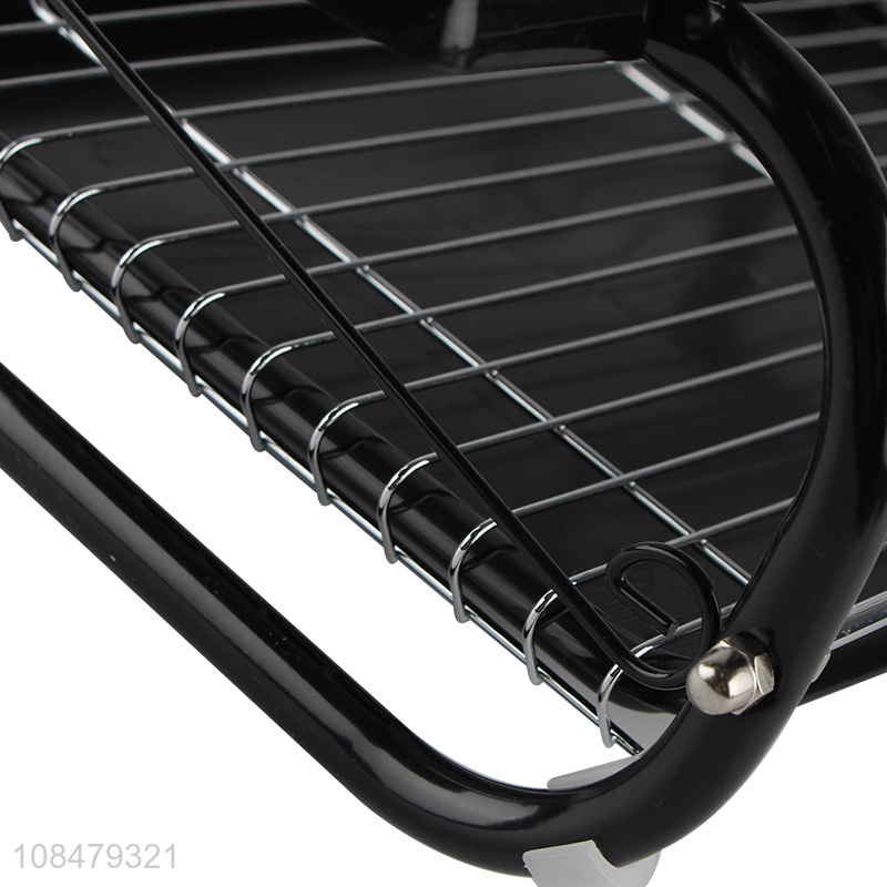 Wholesale 2 tier iron wire dish drying rack for kitchen countertop