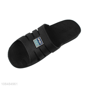 Low price wholesale black PVC slippers non-slip sandals