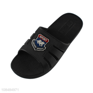 Best selling PVC black slippers men home bath slippers