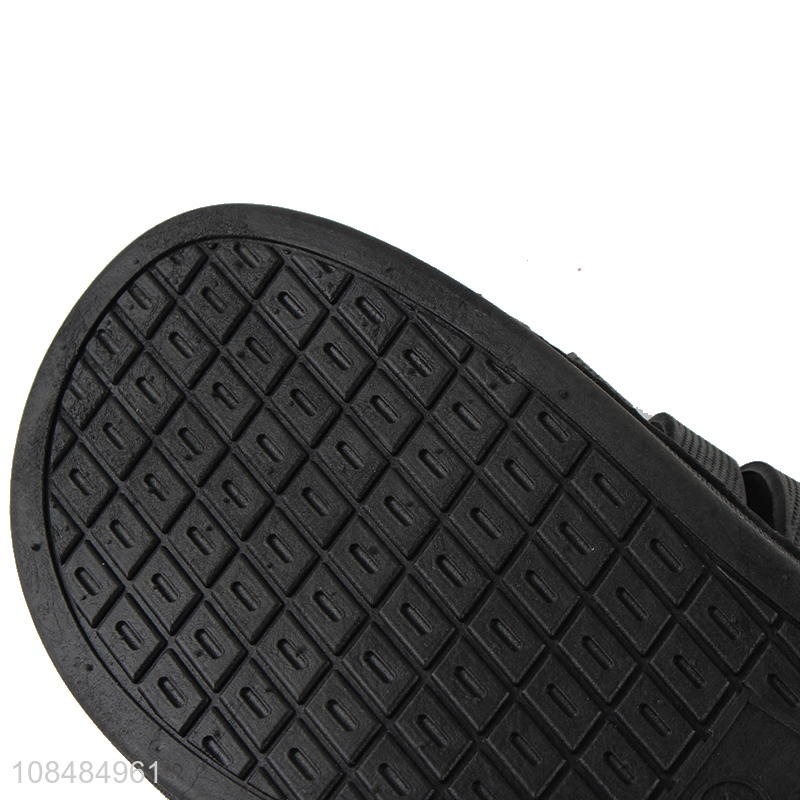 Low price wholesale black PVC slippers non-slip sandals