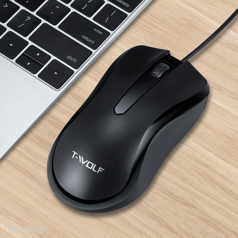 Wholesale 3 buttons silent version ergonomic design wired mouse for PC