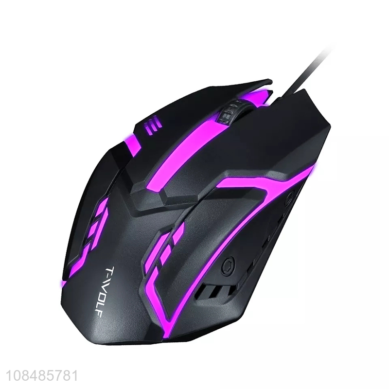 Factory price 7-color led backlight 3 buttons optical wired gaming mouse